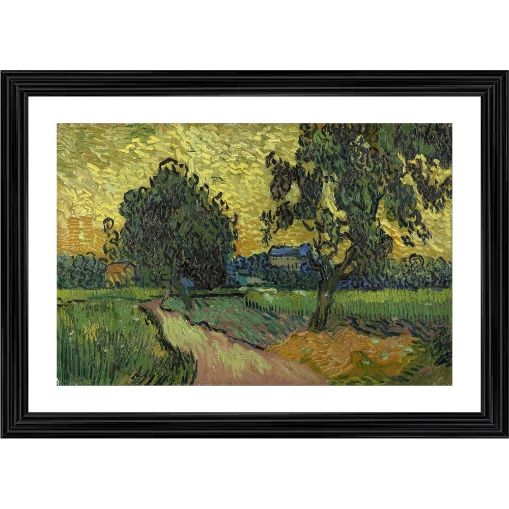 Amfyn Landscape at Twilight 1890 Painting With Wood Photo Frame (Multicolor)