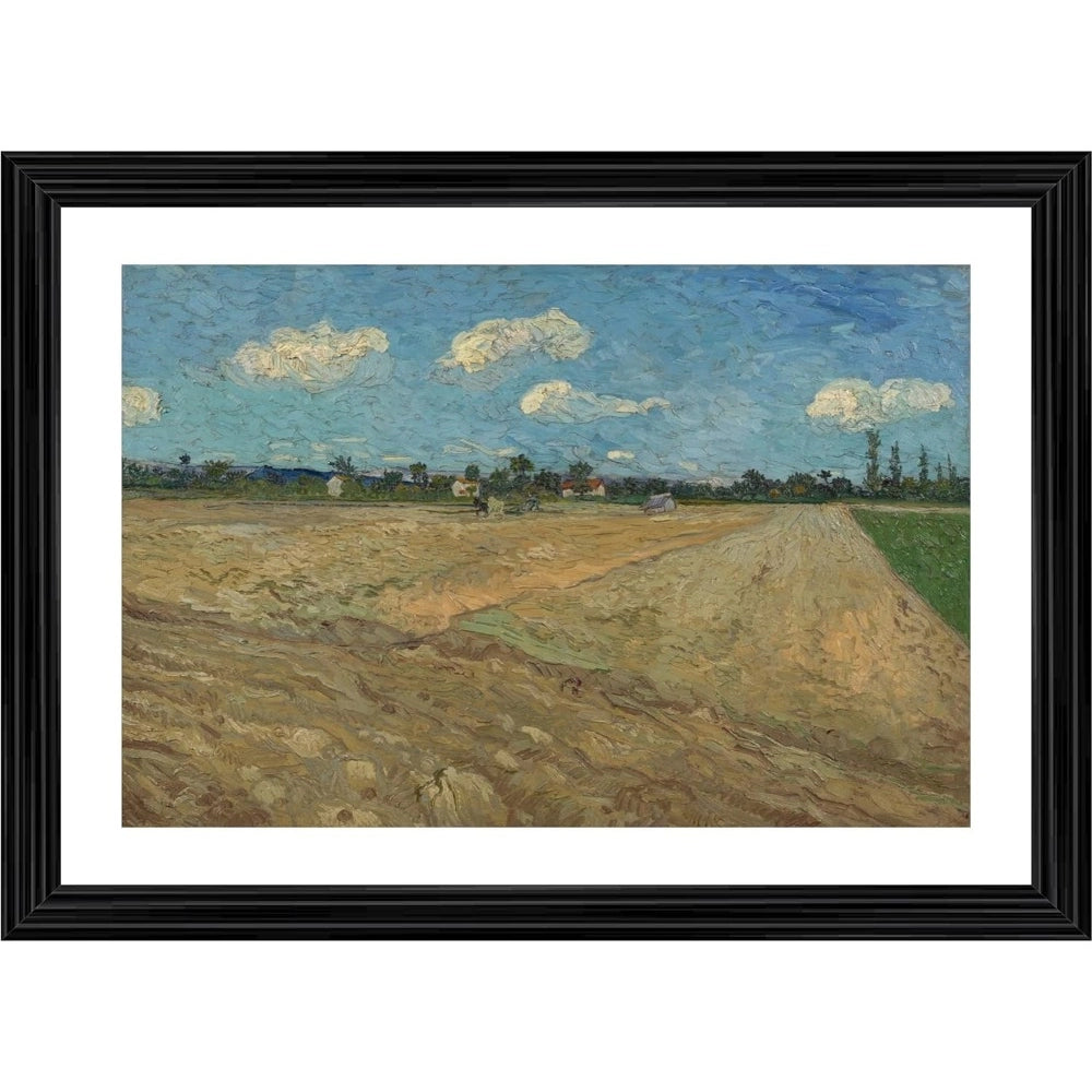 Amfyn Ploughed Fields The Furrows 1888 Painting With Wood Photo Frame (Multicolor)