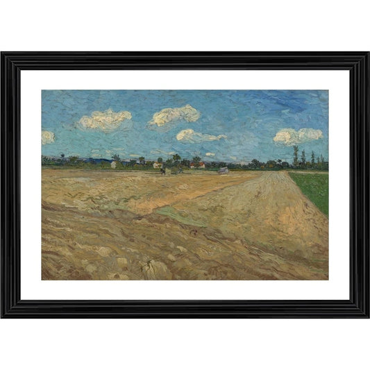 Amfyn Ploughed Fields The Furrows 1888 Painting With Wood Photo Frame (Multicolor)
