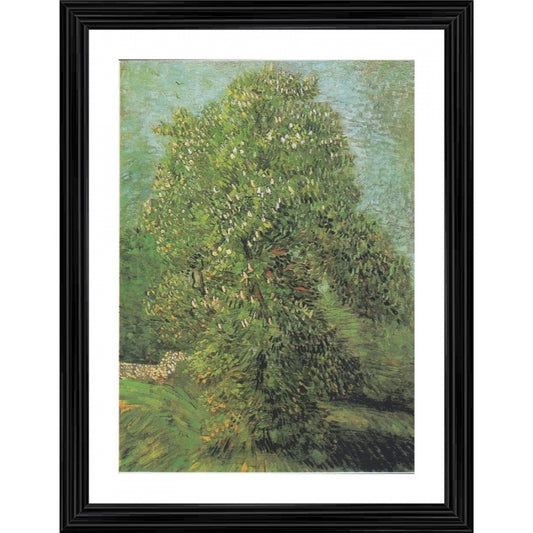 Amfyn Horse Chestnut Tree in Blossom 1887 Painting With Wood Photo Frame (Multicolor)