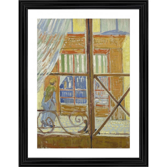 Amfyn View of a Butchers Shop 1888 Painting With Wood Photo Frame (Multicolor)