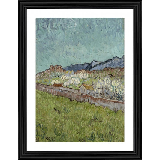 Amfyn View of the Alpilles 1890 Painting With Wood Photo Frame (Multicolor)