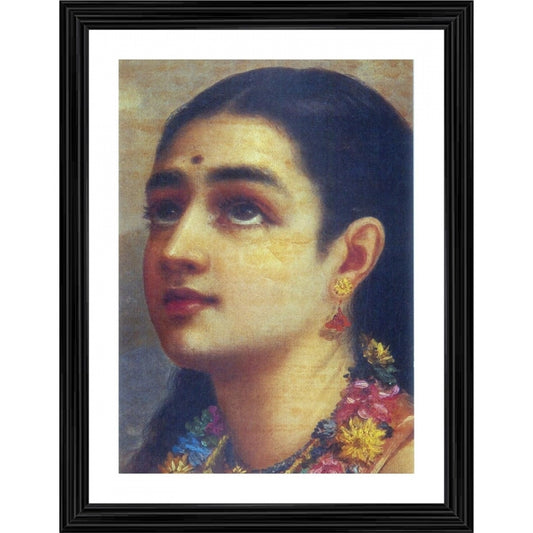 Amfyn Shakuntala 1880 Painting With Wood Photo Frame (Multicolor)