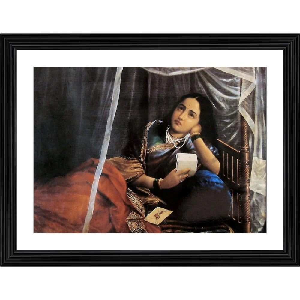 Amfyn Disappointed Woman in Love 1887 Painting With Wood Photo Frame (Multicolor)