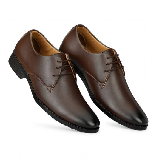 Amfyn Men's Faux Leather Formal Shoes (Brown)
