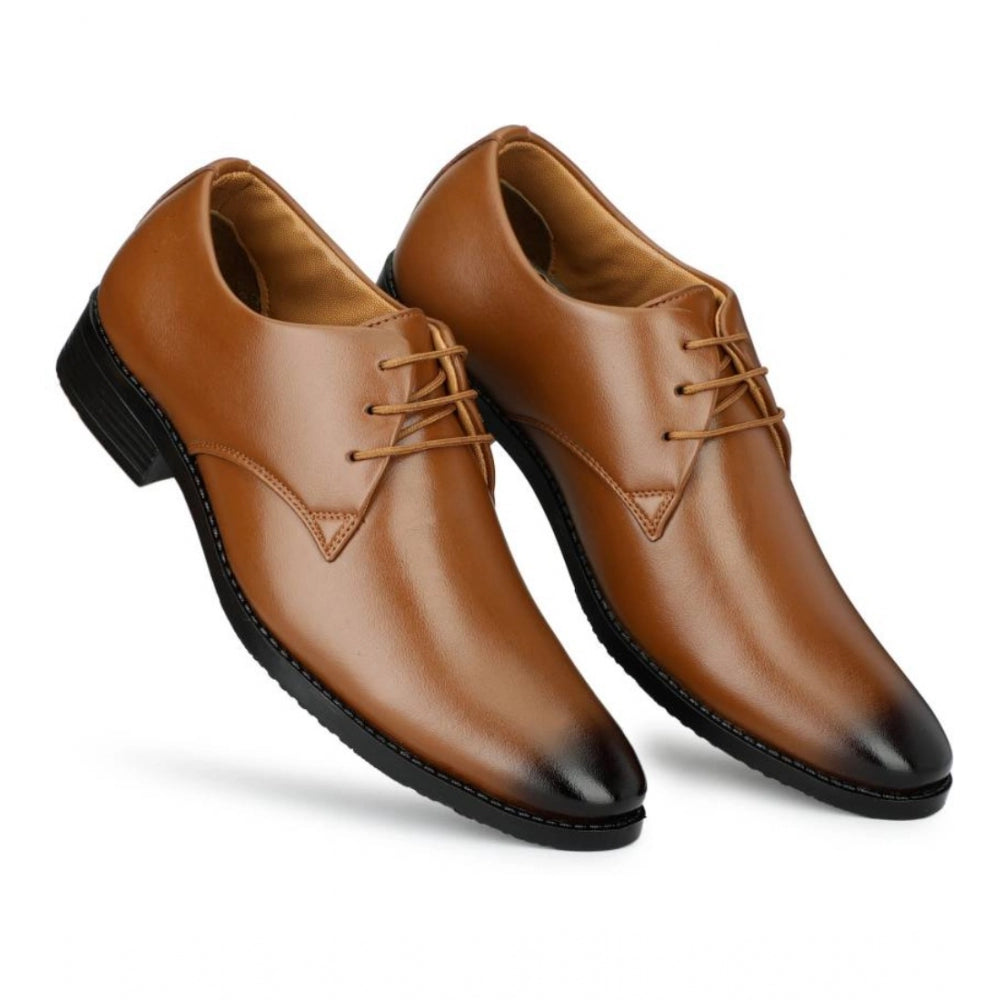 Amfyn Men's Faux Leather Formal Shoes (Tan)
