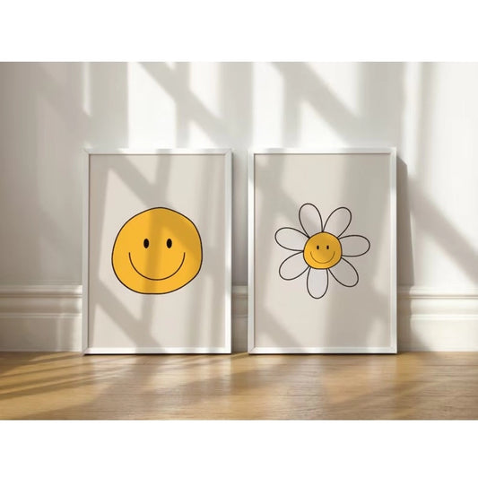 Amfyn Set of_2 Smiley Face Framed (White)
