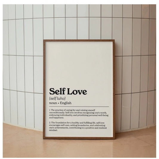 Amfyn Self Love Dictionary Definition Wall Frame (Black-Brown )