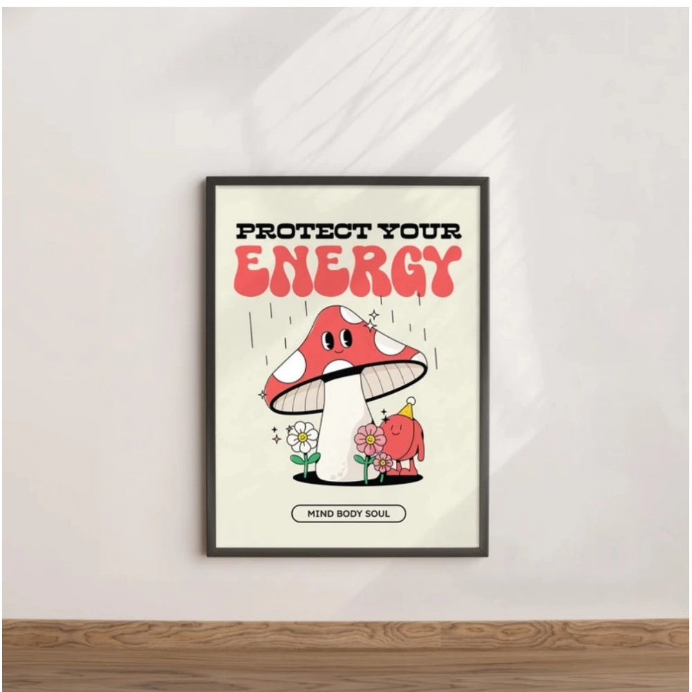Amfyn Protect Your Energy Wall Frame (Black-Brown )