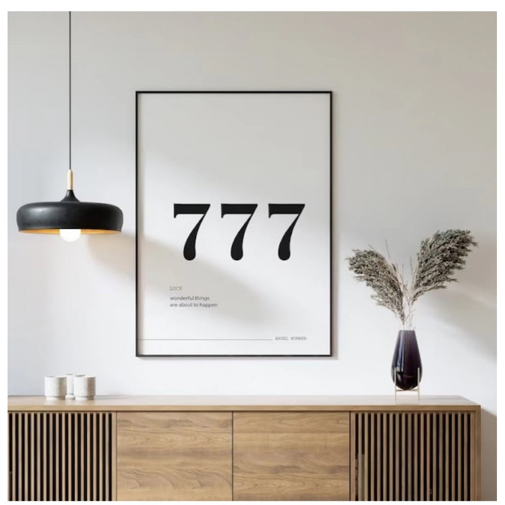 Amfyn 777 Angel Number Minimalist Wall Frame (Brown )