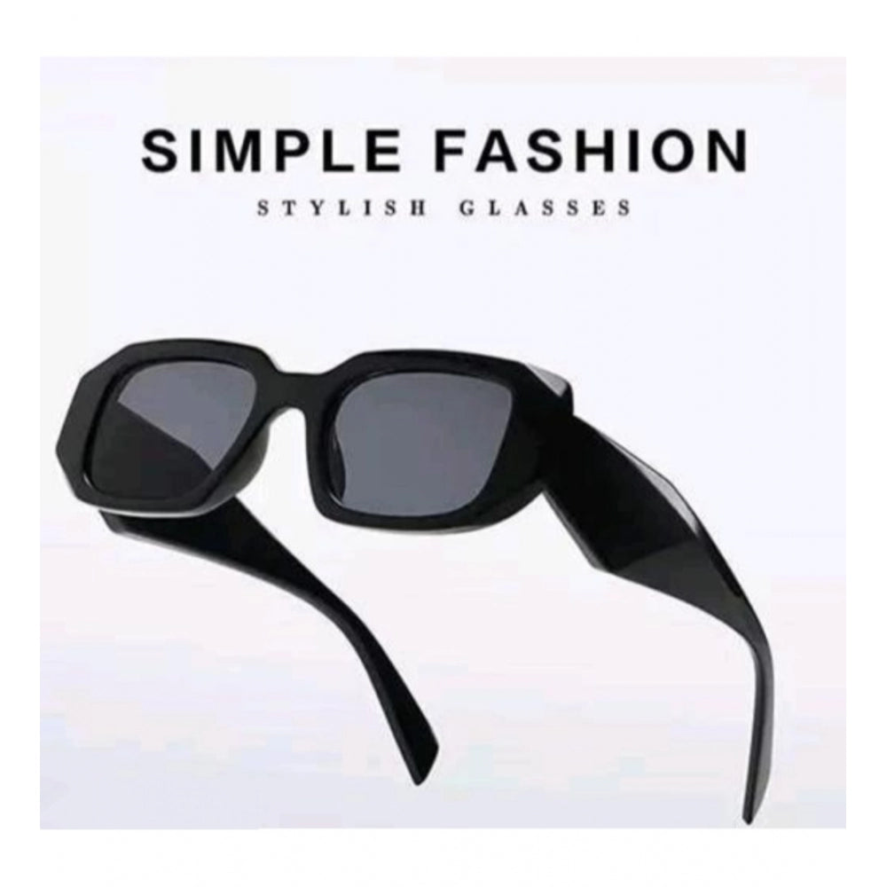 Amfyn Pack Of 2 Classic Unisex UV400 Protection Sunglasses (Black)