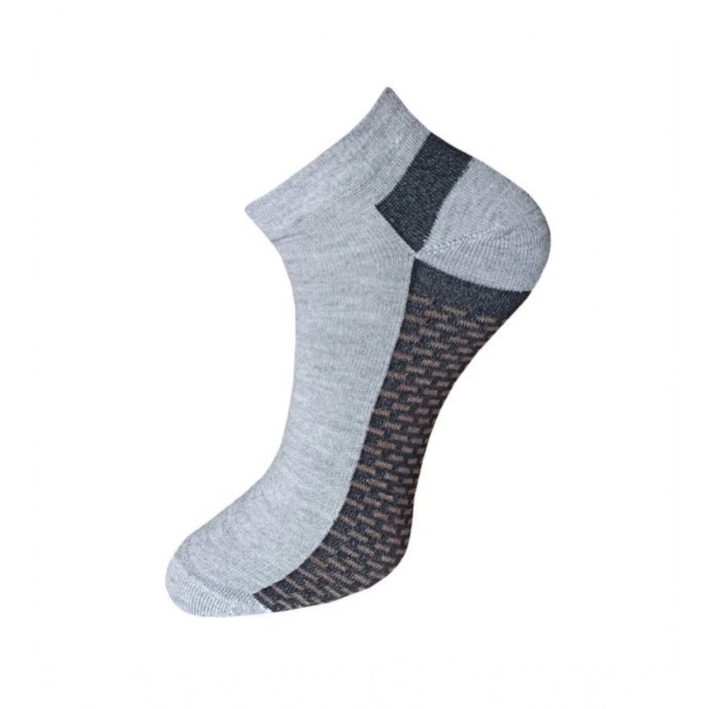 Amfyn 3_Pair Set Unisex Casual Cotton Solid Ankle Length Socks (Multicolor)