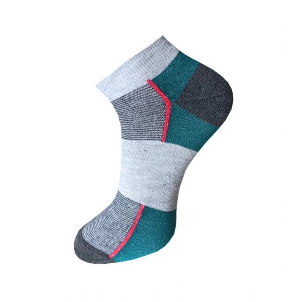 Amfyn 3_Pair Set Unisex Casual Cotton Striped Ankle Length Socks (Multicolor)