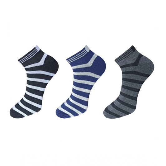 Amfyn 3_Pair Set Unisex Casual Cotton Solid Ankle Length Socks (Multicolor)