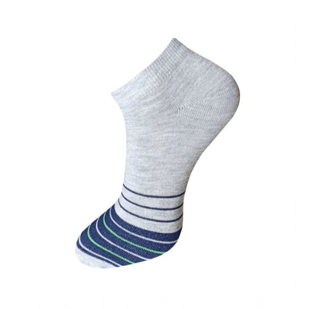 Amfyn 3_Pair Set Unisex Casual Cotton Striped Ankle Length Socks (Multicolor)