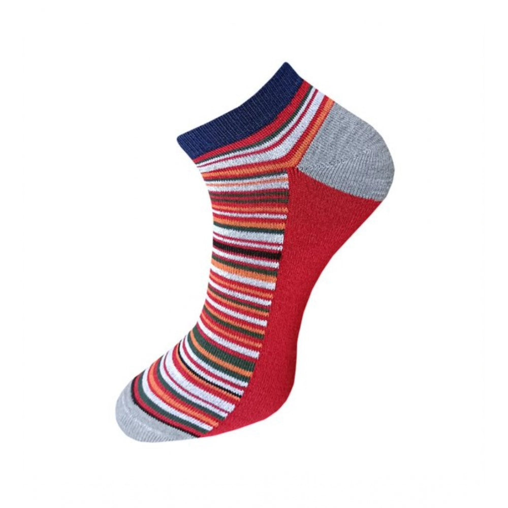 Amfyn 3_Pair Set Unisex Casual Cotton Striped Ankle Length Socks (Multicolor)