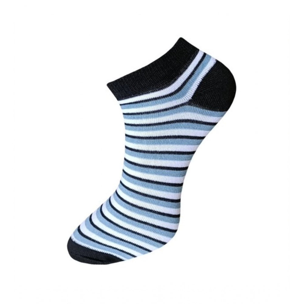 Amfyn 3_Pair Set Unisex Casual Cotton Striped Ankle Length Socks (Multicolor)