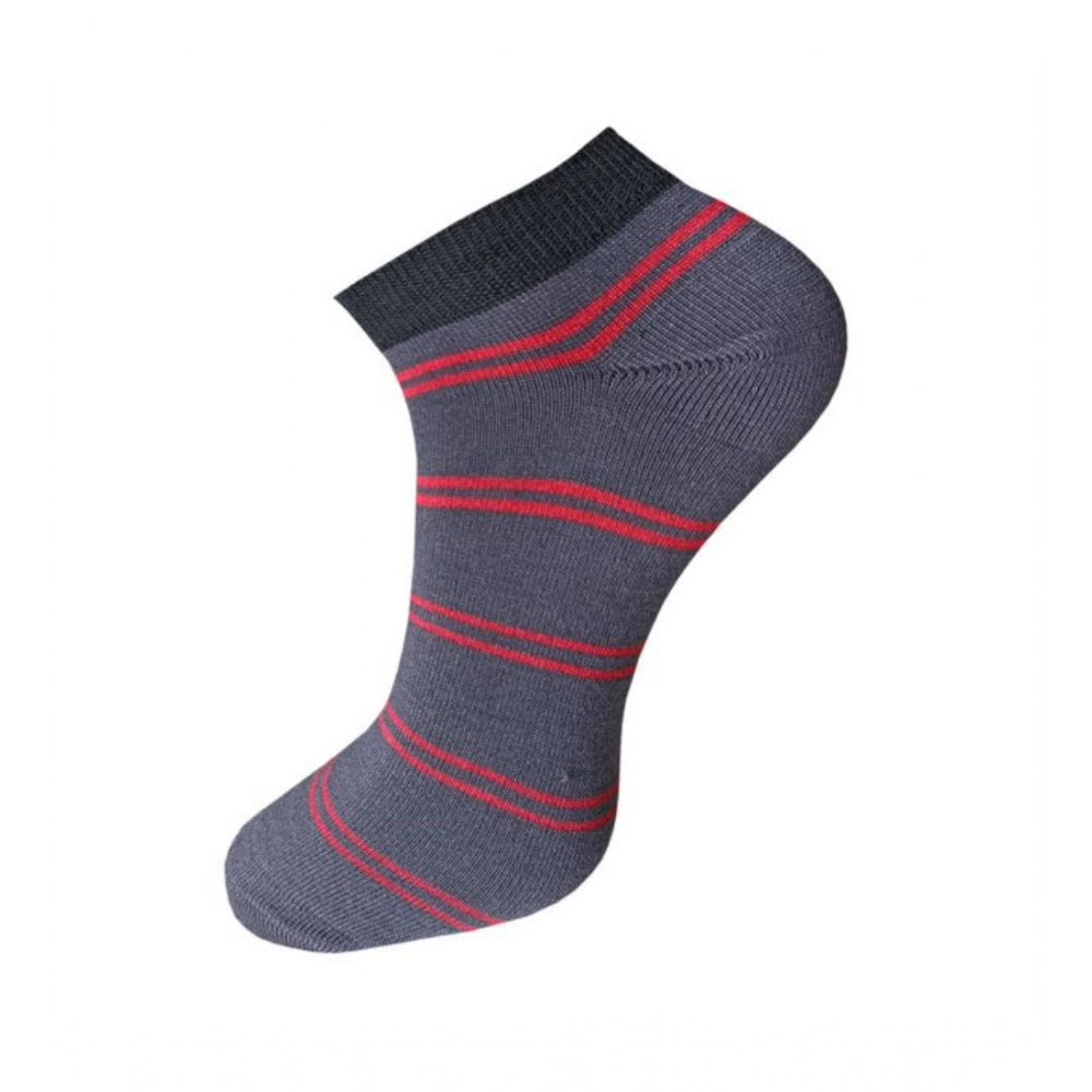 Amfyn 3_Pair Set Unisex Casual Cotton Striped Ankle Length Socks (Multicolor)