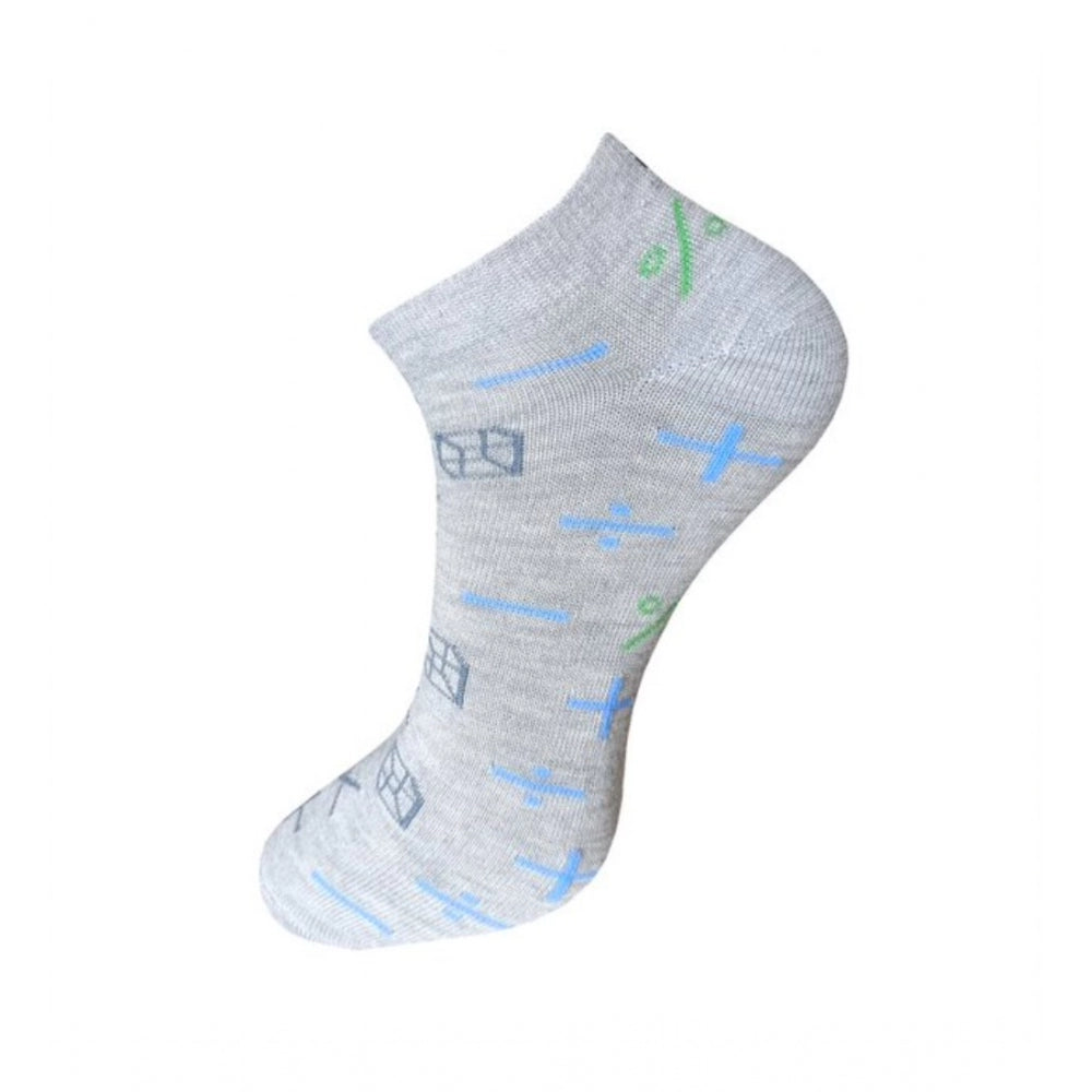 Amfyn 3_Pair Set Unisex Casual Cotton Printed Ankle Length Socks (Multicolor)
