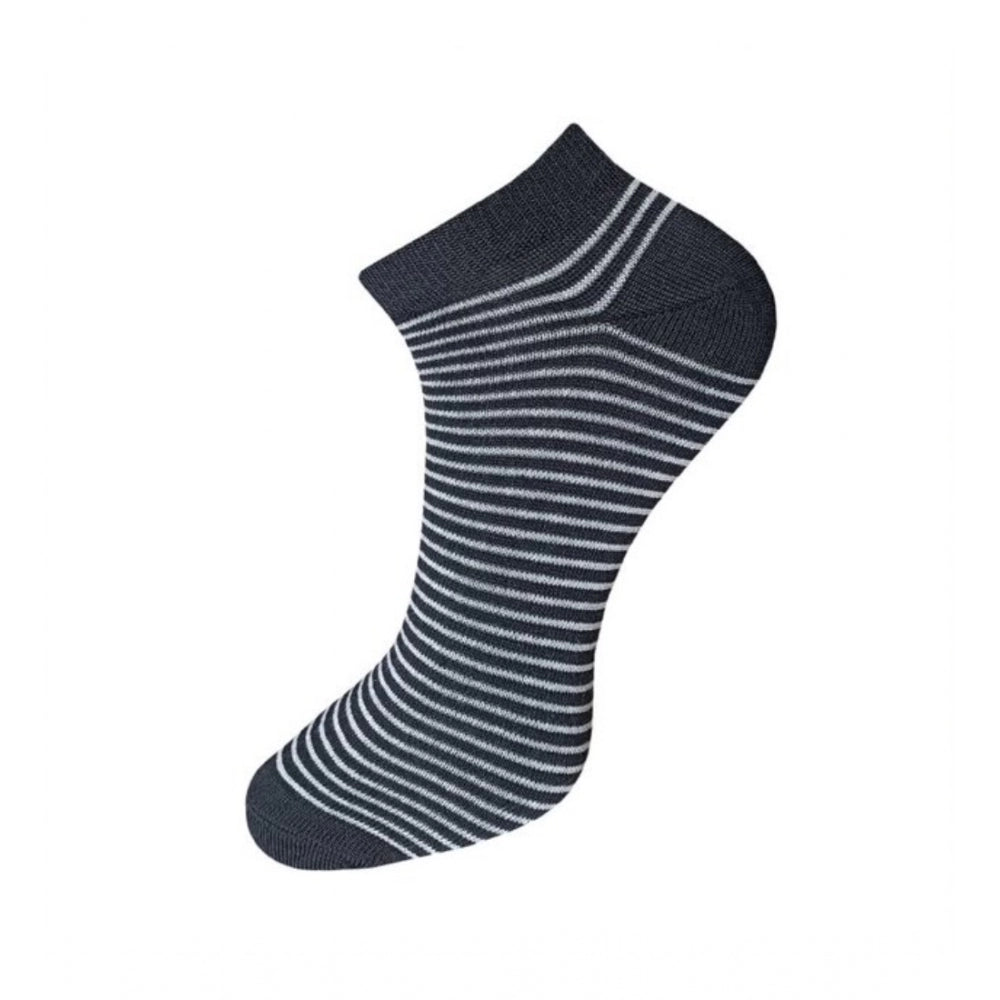 Amfyn 3_Pair Set Unisex Casual Cotton Striped Ankle Length Socks (Multicolor)
