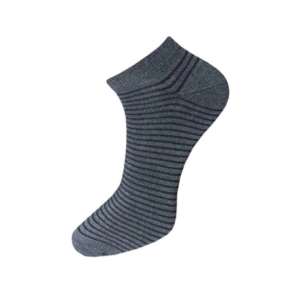 Amfyn 3_Pair Set Unisex Casual Cotton Striped Ankle Length Socks (Multicolor)
