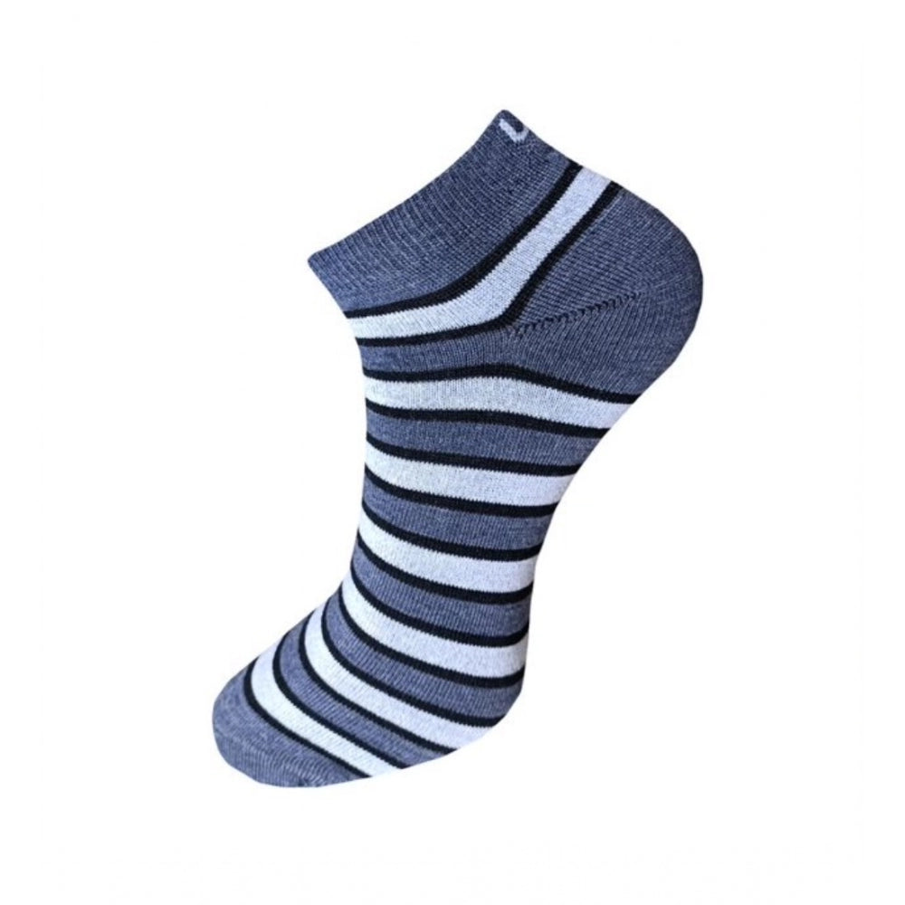 Amfyn 3_Pair Set Unisex Casual Cotton Striped Ankle Length Socks (Multicolor)