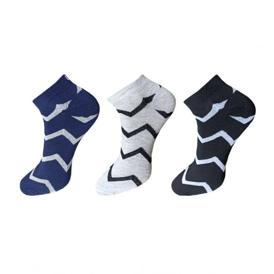 Amfyn 3_Pair Set Unisex Casual Cotton Printed Ankle Length Socks (Multicolor)