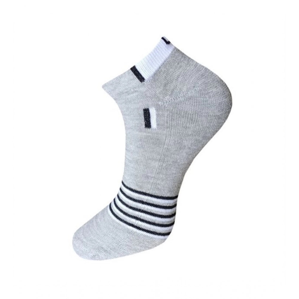 Amfyn 3_Pair Set Unisex Casual Cotton Striped Ankle Length Socks (Multicolor)