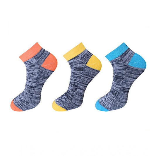 Amfyn 3_Pair Set Unisex Casual Cotton Ribbed Ankle Length Socks (Multicolor)