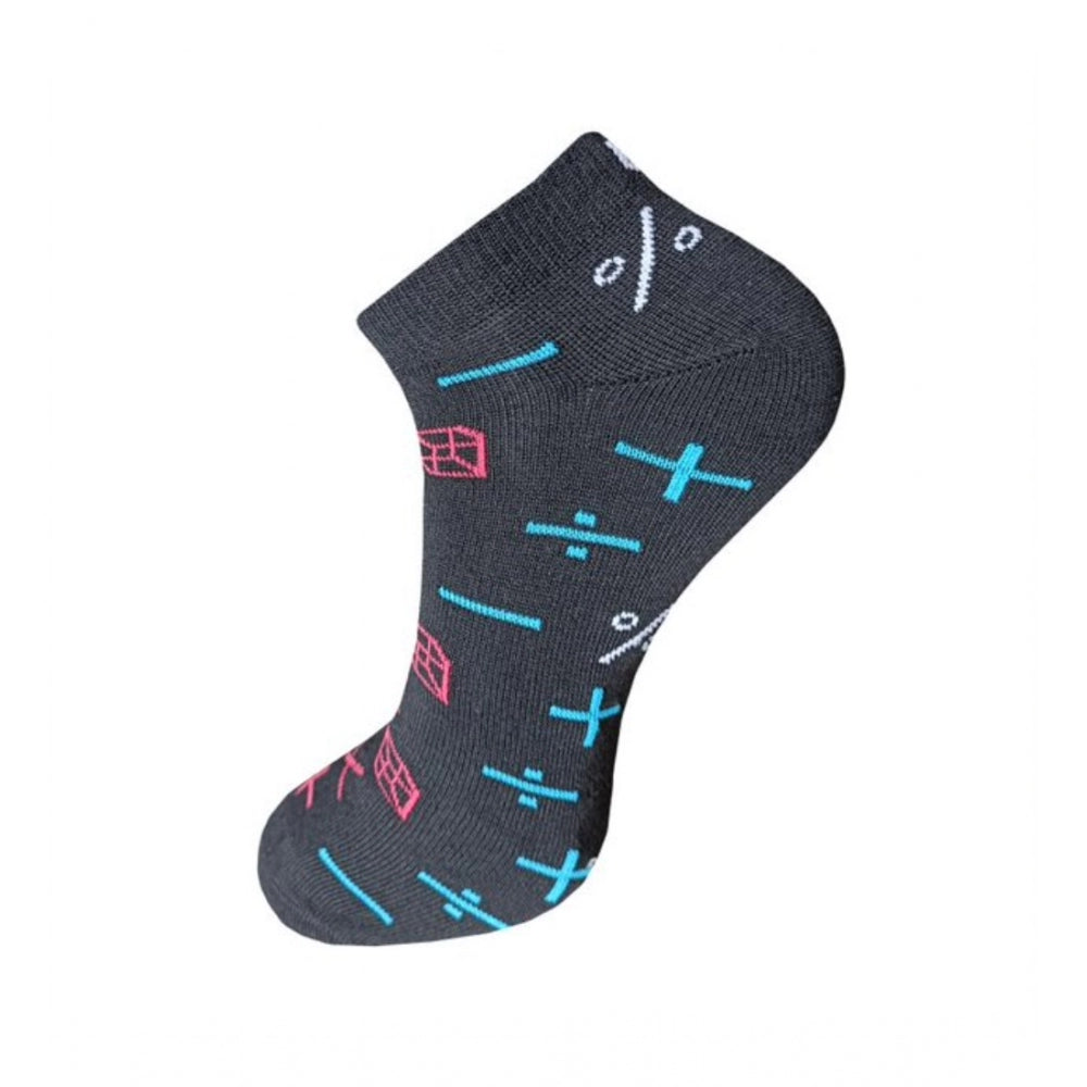 Amfyn 3_Pair Set Unisex Casual Cotton Printed Ankle Length Socks (Multicolor)