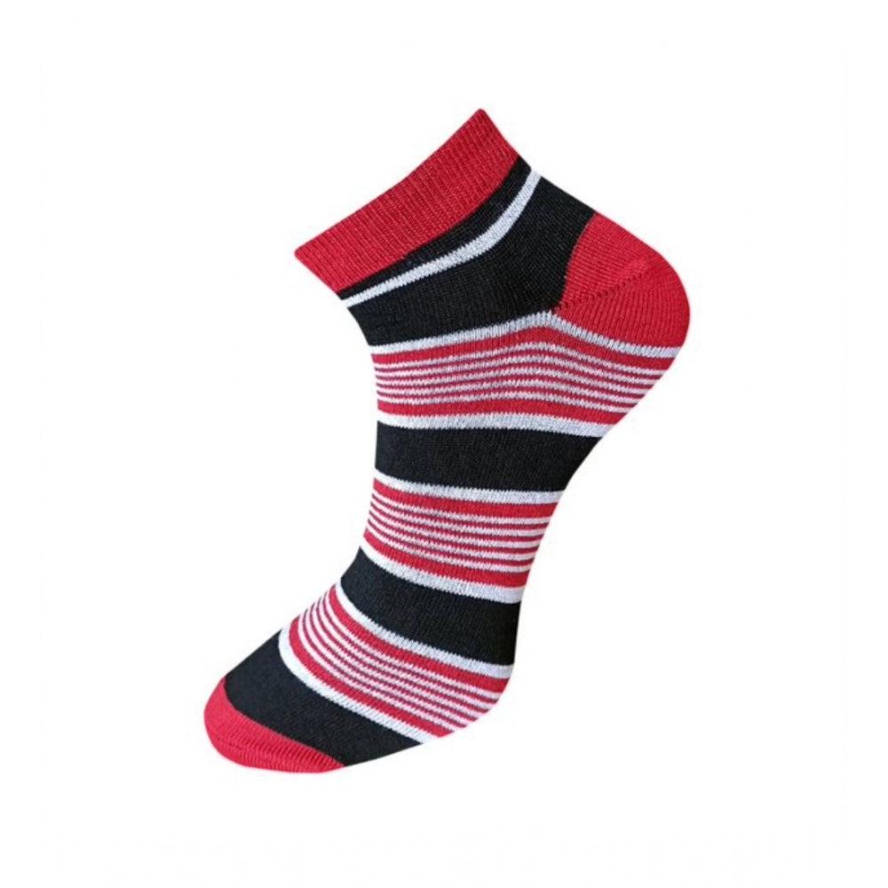 Amfyn 3_Pair Set Unisex Casual Cotton Striped Ankle Length Socks (Multicolor)