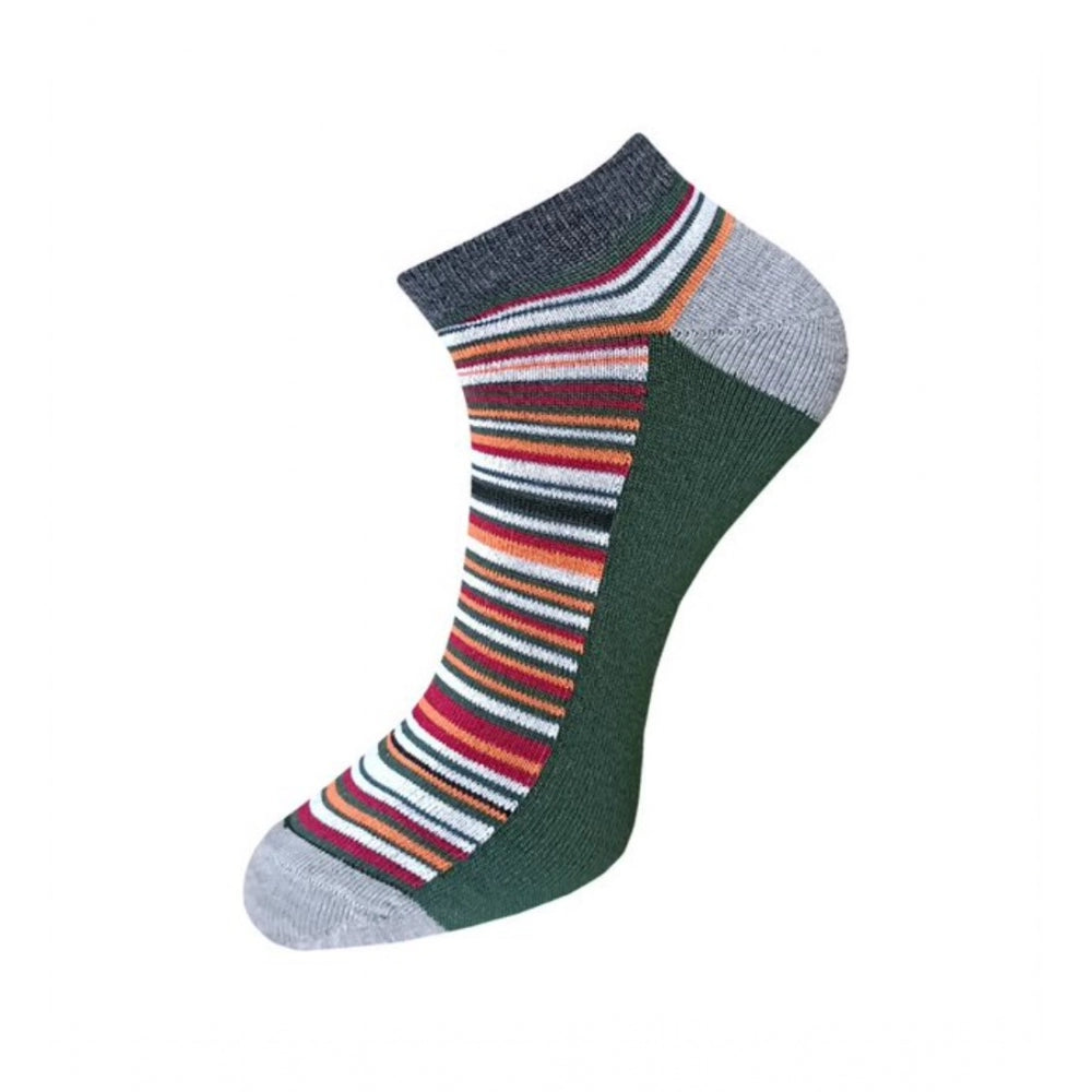 Amfyn 3_Pair Set Unisex Casual Cotton Striped Ankle Length Socks (Multicolor)