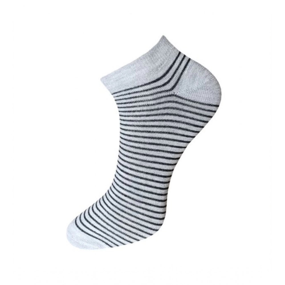 Amfyn 3_Pair Set Unisex Casual Cotton Striped Ankle Length Socks (Multicolor)