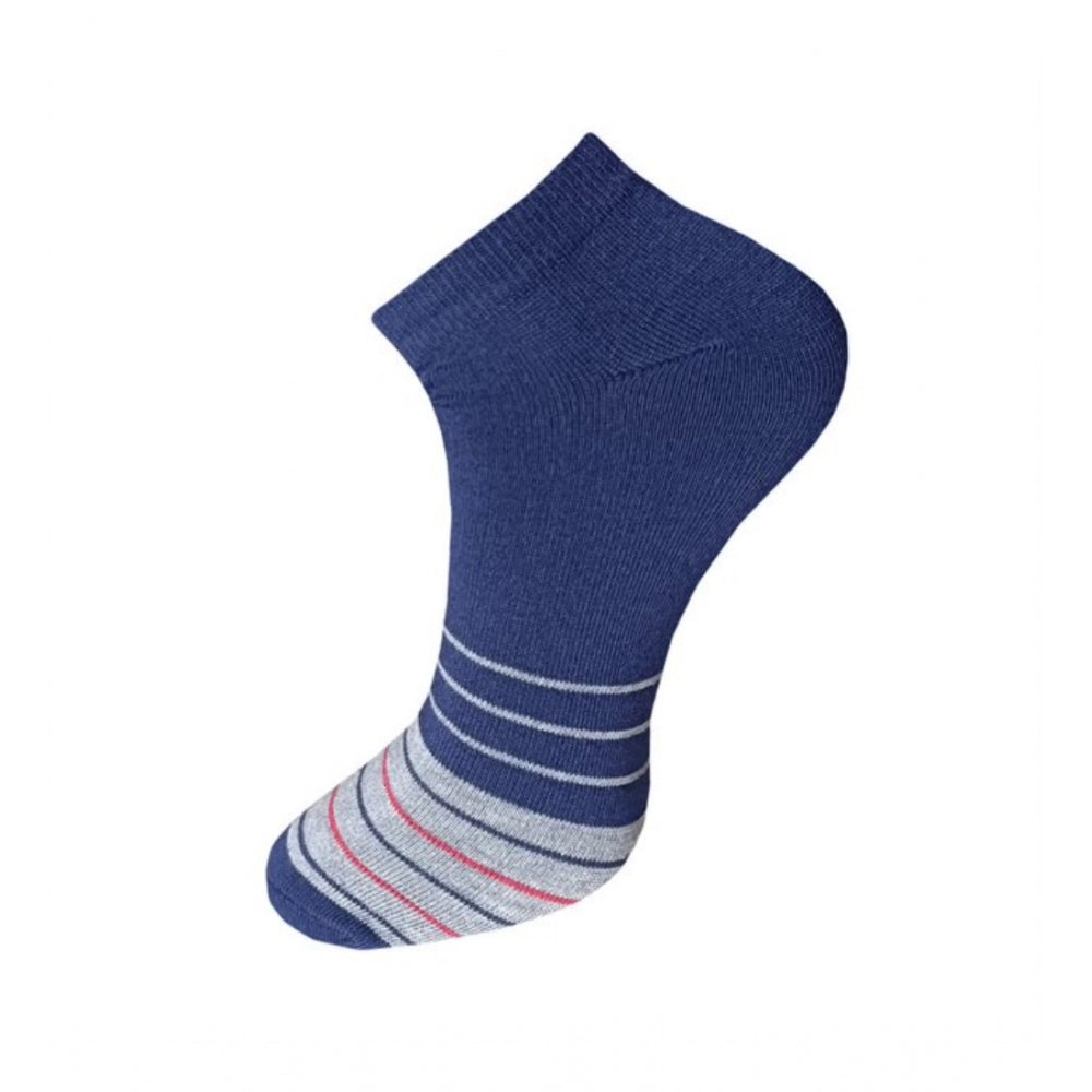Amfyn 3_Pair Set Unisex Casual Cotton Striped Ankle Length Socks (Multicolor)