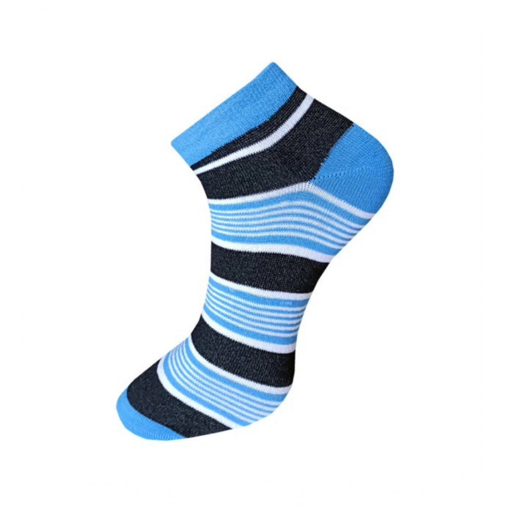 Amfyn 3_Pair Set Unisex Casual Cotton Striped Ankle Length Socks (Multicolor)