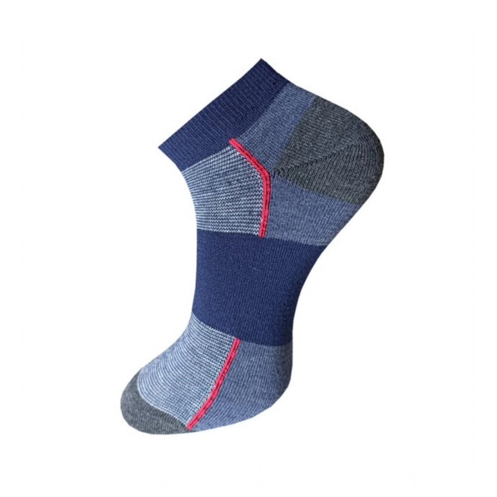 Amfyn 3_Pair Set Unisex Casual Cotton Striped Ankle Length Socks (Multicolor)