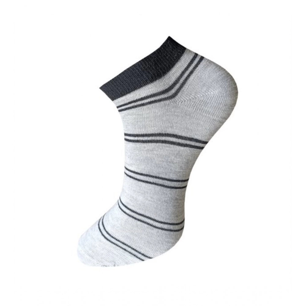 Amfyn 3_Pair Set Unisex Casual Cotton Striped Ankle Length Socks (Multicolor)