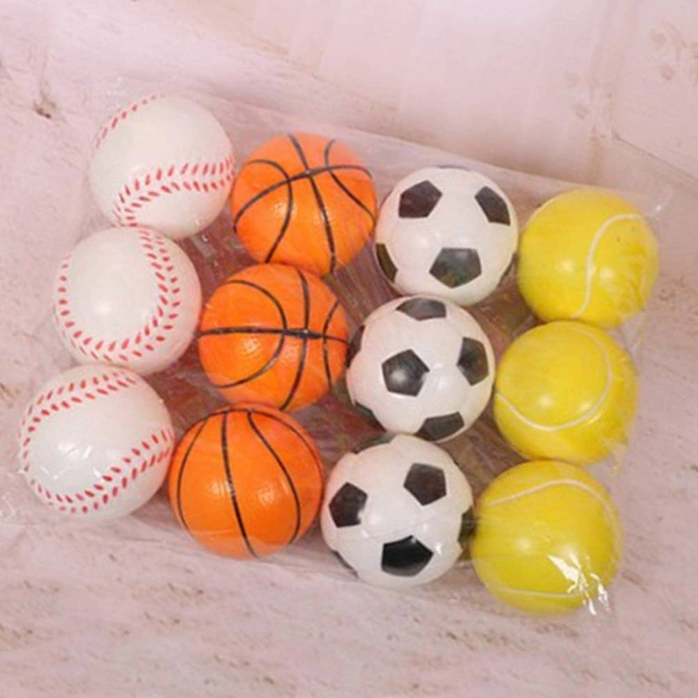 4_Pcs Ball Set Football + Basketball + Baseball + Tennis  | Rubber | Toys | 1+ Years