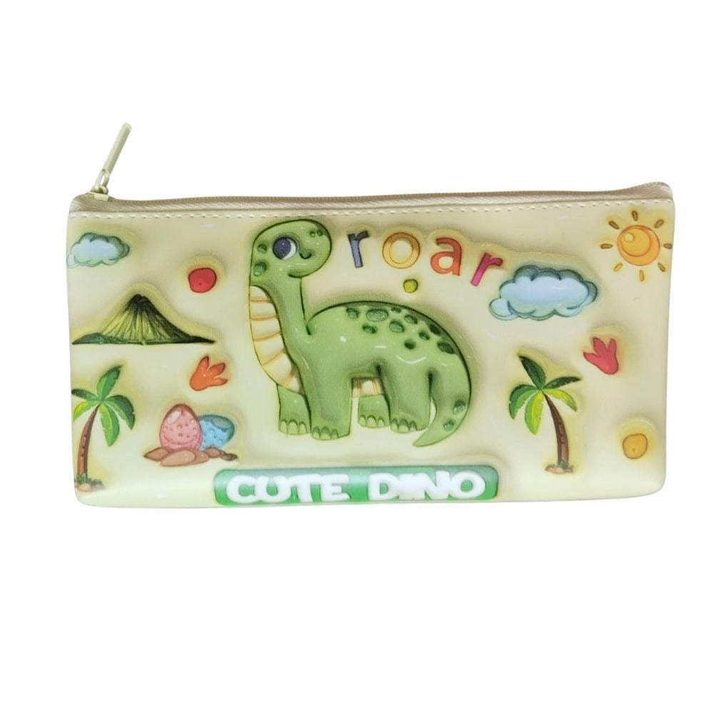 Cute Dino Pencil Pouch |   Canvas  |   Stationery | 3+ Years