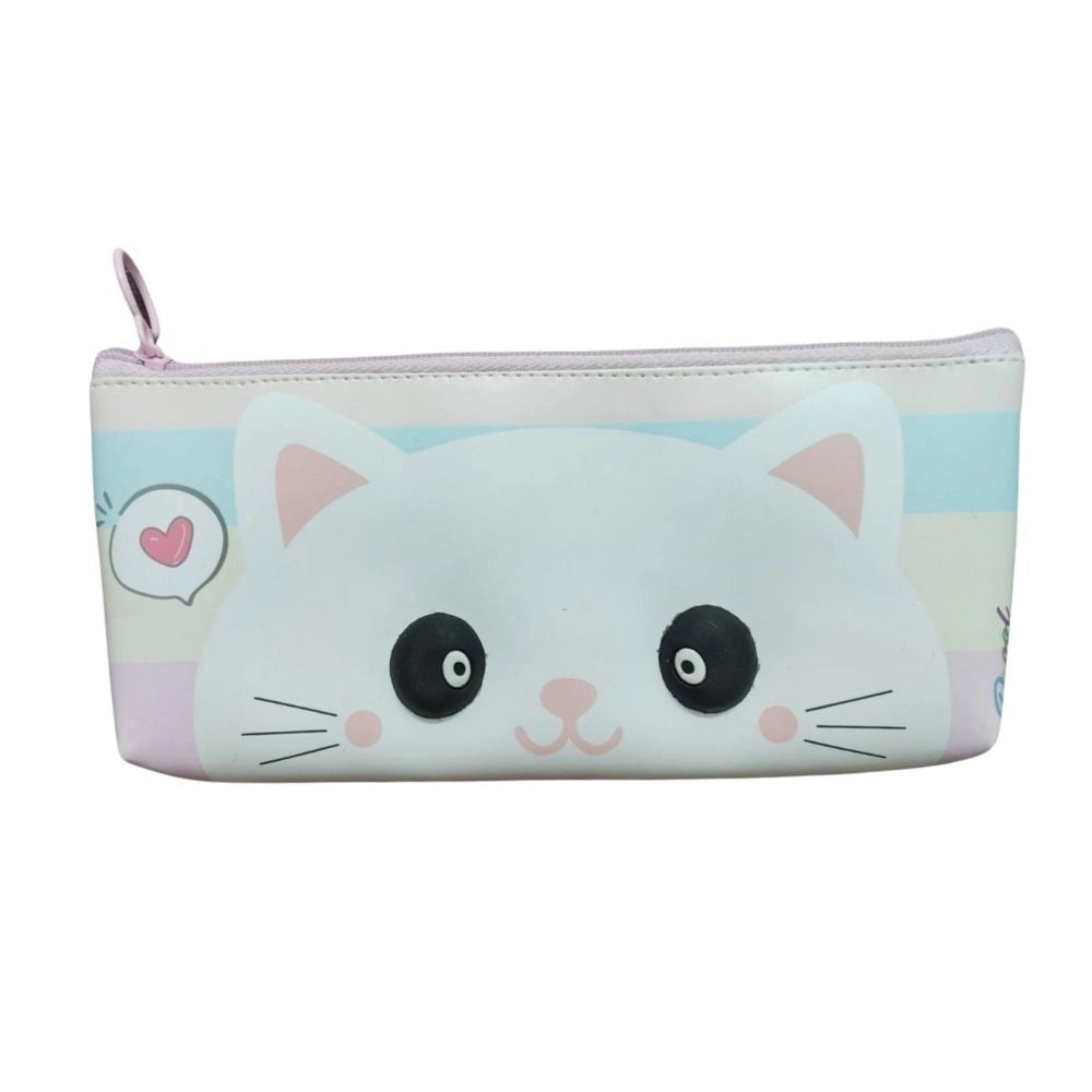 Pack Of_2 Kitten Cartoon Printed Pencil pouch |   Canvas  |   Stationery | 3+ Years