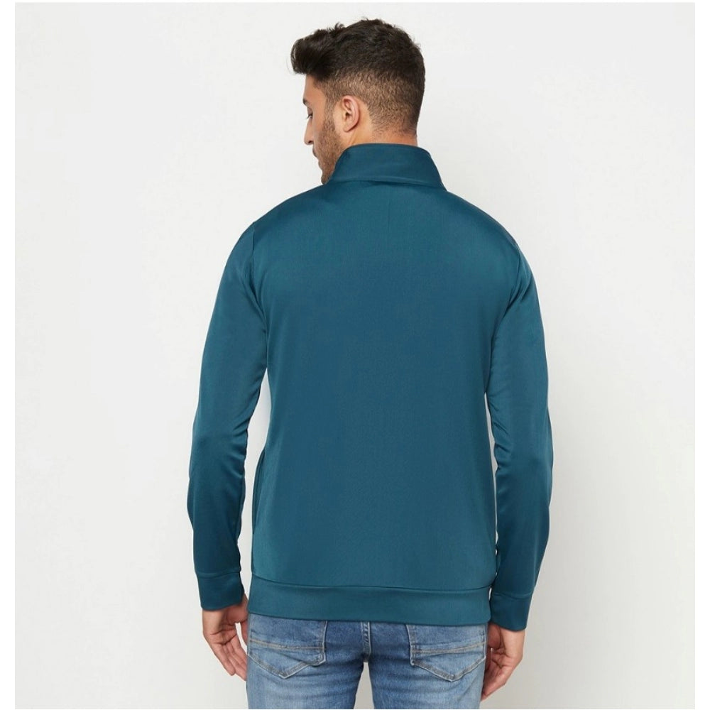 Amfyn Men's Colorblock Polyester Full Sleeve Casual Jacket (Blue)