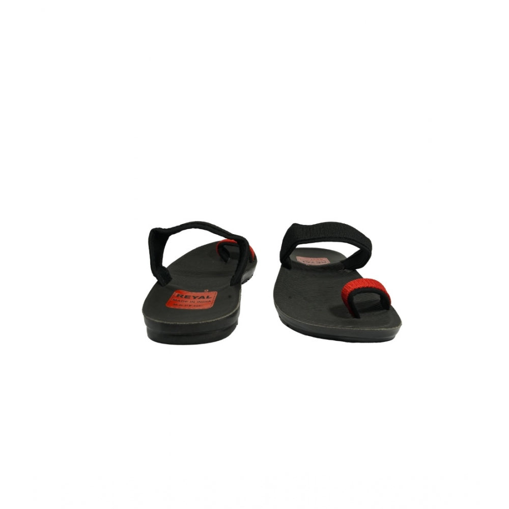 Amfyn Men's Polyurethane Printed Slip-on Slipper (Black)