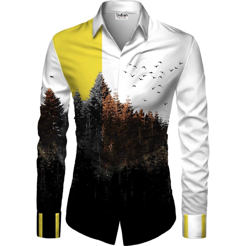Amfyn Men's Casual Floral Printed Cotton Blend Unstitched Shirt Fabric 1.6 Mtrs (Multicolor)