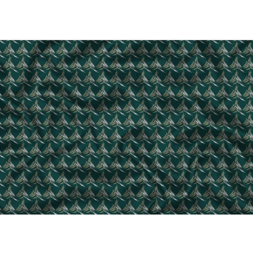Dark green fabric swatch with repeating floral pattern