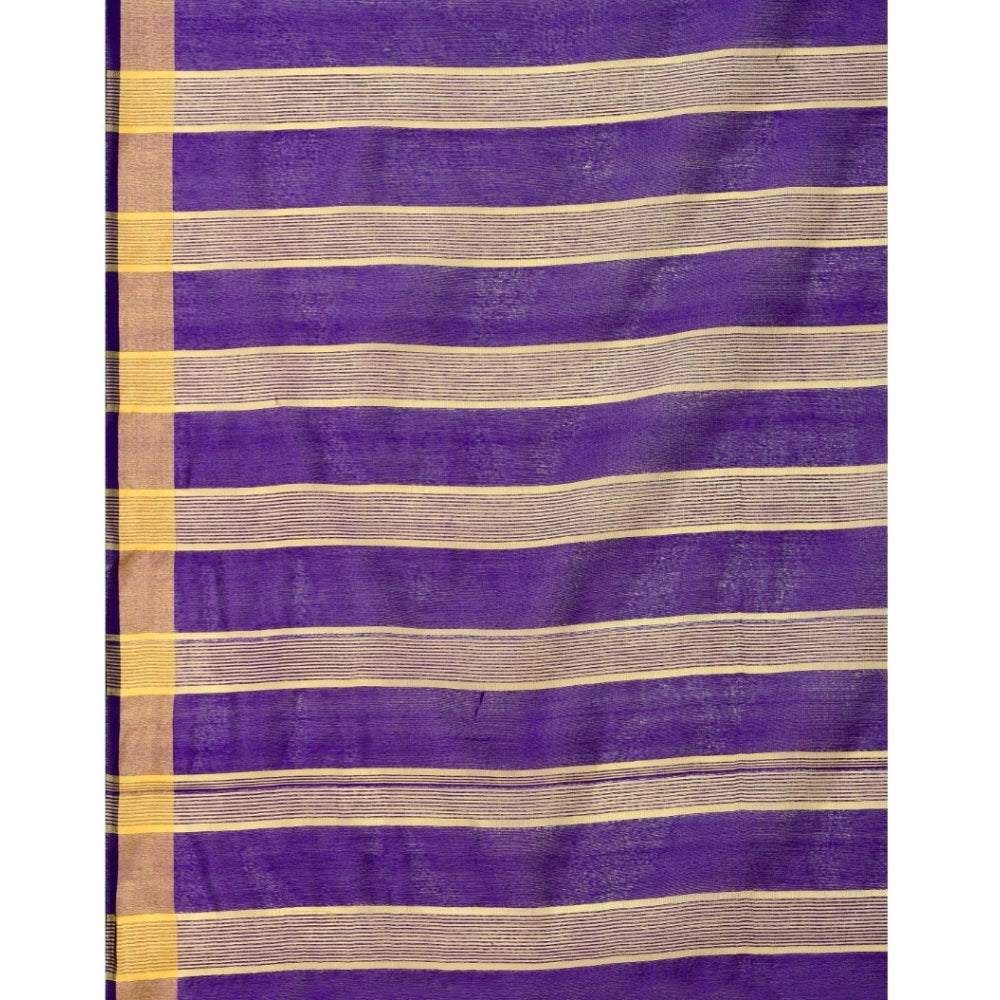 Amfyn Women's Cotton Silk Striped Saree With Unstitched Blouse 5.5Mtr (Multicolor)