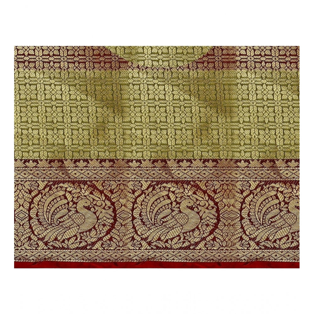 Amfyn Women's Jacquard Woven Saree With Unstitched Blouse 5.5Mtr (Multicolor)