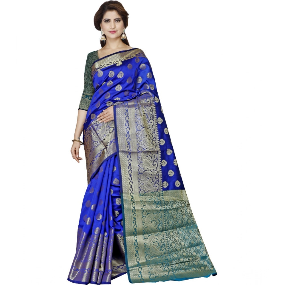 Amfyn Women's Jacquard Woven Saree With Unstitched Blouse 5.5Mtr (Multicolor)