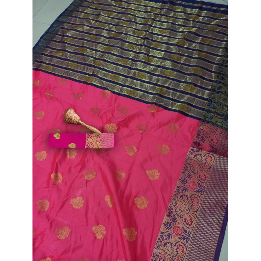 Amfyn Women's Silk Blend Woven Saree With Unstitched Blouse 5.5Mtr (Multicolor)