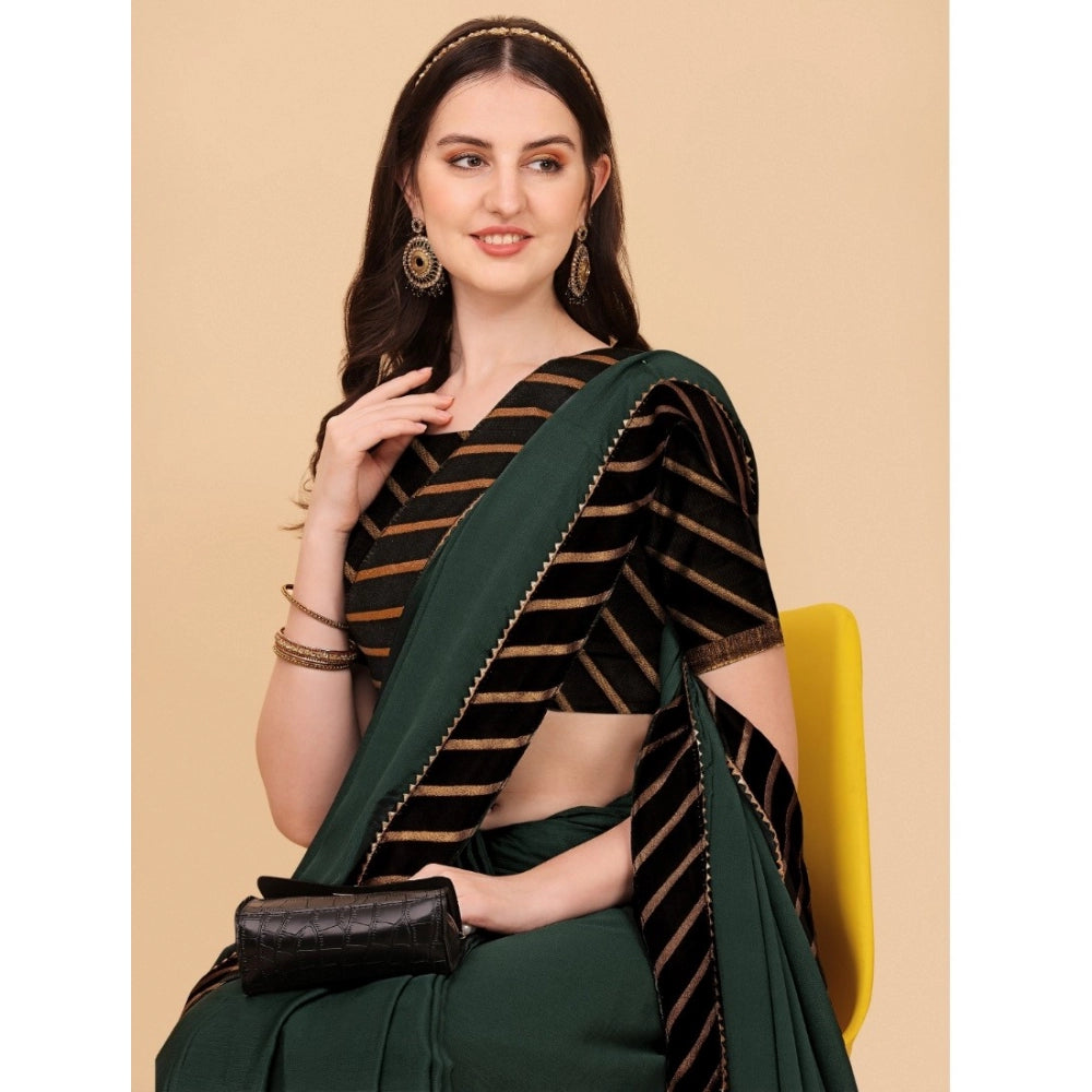 Amfyn Women's Chiffon Self Design Saree With Unstitched Blouse 5.5Mtr (Grey)
