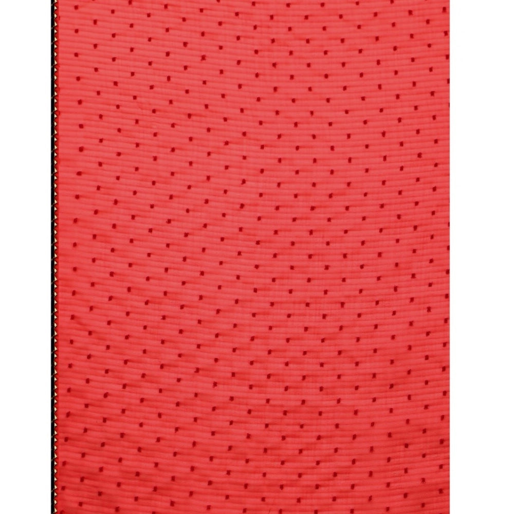 Amfyn Women's Silk Blend Embellished Saree With Unstitched Blouse 5.5Mtr (Red)